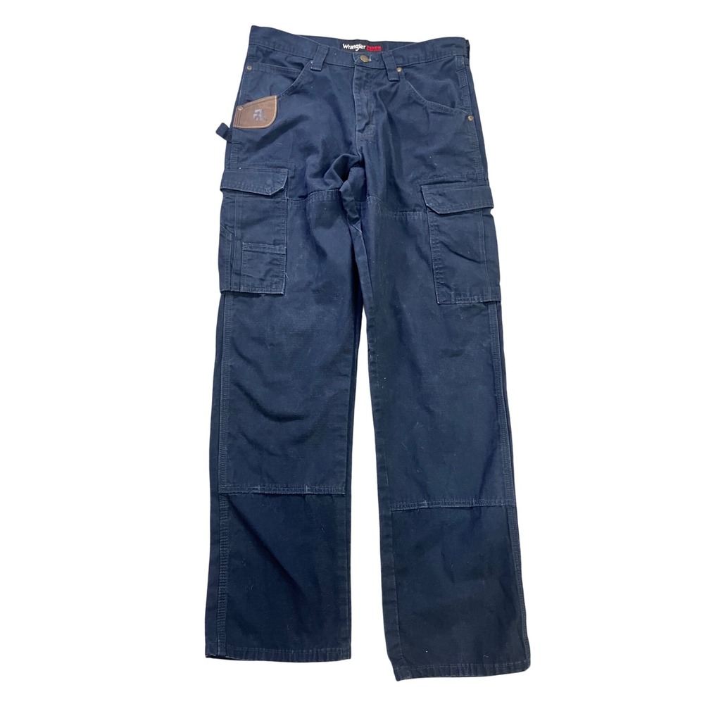 Wrangler Riggs Workwear Mens Navy Blue Ripstop Double Knee Carpenter Pants 32x32